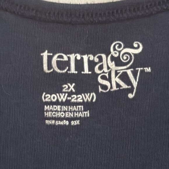 Terra & Sky Womens Plus Size 2X Tank Top In Blue - Picture 3 of 7
